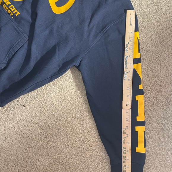 NYPD Men's XL Hoodie Sweatshirt Officially Licensed (Front & Sleeve Print) Navy - Picture 5 of 6